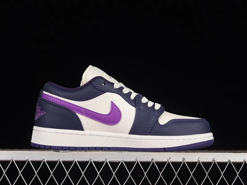All categories Air Jordan Jordan series basketball shoes Air Jordan 1 Low Z version Air Jordan 1 Low AJ1 Joe 1 white and purple cultural low-top casual sneakers DC0774-502